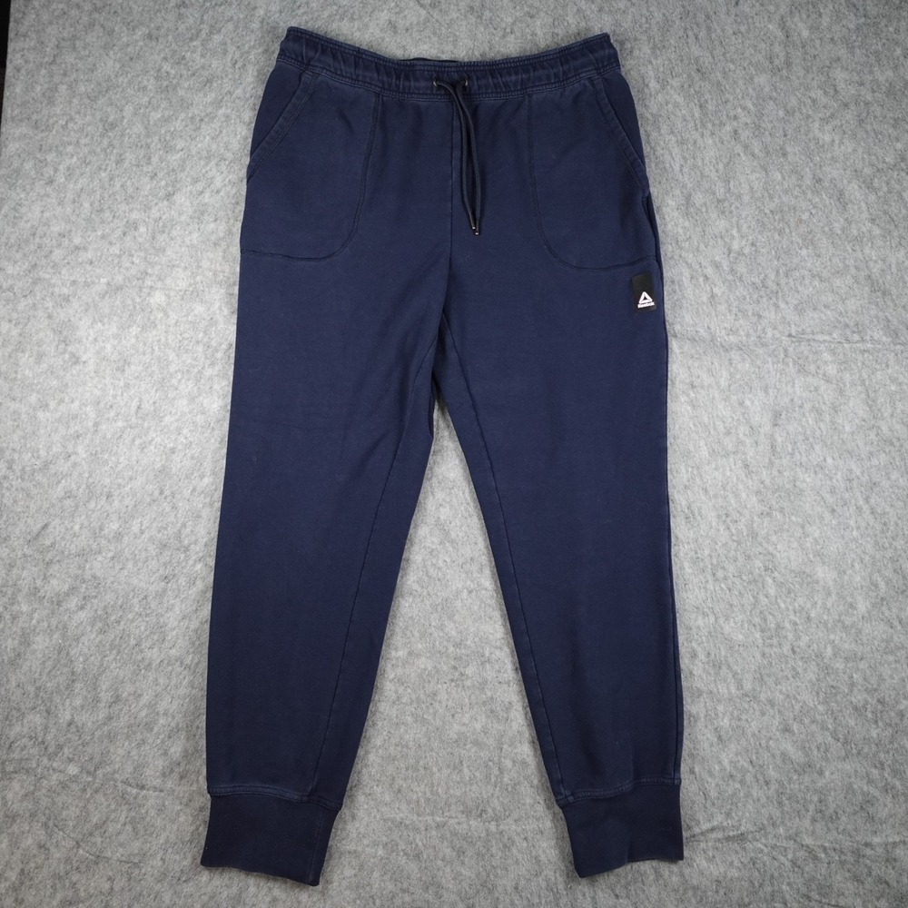 Reebok Pants Men Large Navy Blue Jogger Elastic Waist Active Sweatpants Lounge